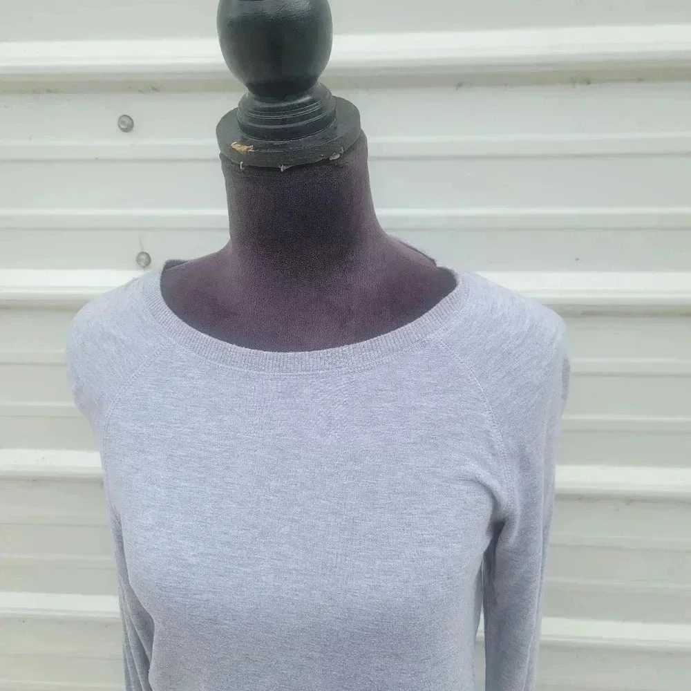 Dalia Womens Shirt Gray Long Sleeve Pullover Soft Comfort Sweatshirt Dress XS